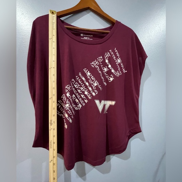 Virginia Tech Maroon Sleeveless Tee Shirt by Colosseum Size L NWOT - Picture 6 of 7